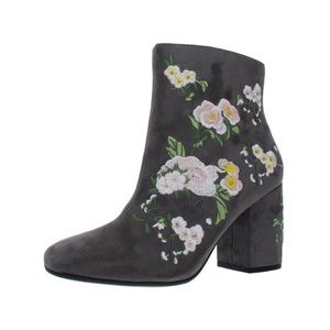 Grey Floral Booties